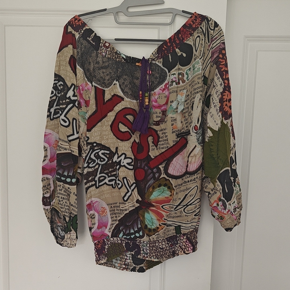 Desigual Multicolor Graphic Blouse